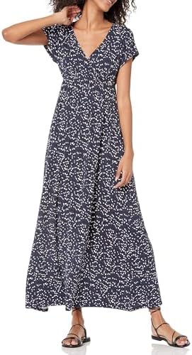 Amazon Essentials Women's Waisted Maxi Dress (Available in Plus Size)  Clothing, Shoes & Jewelry