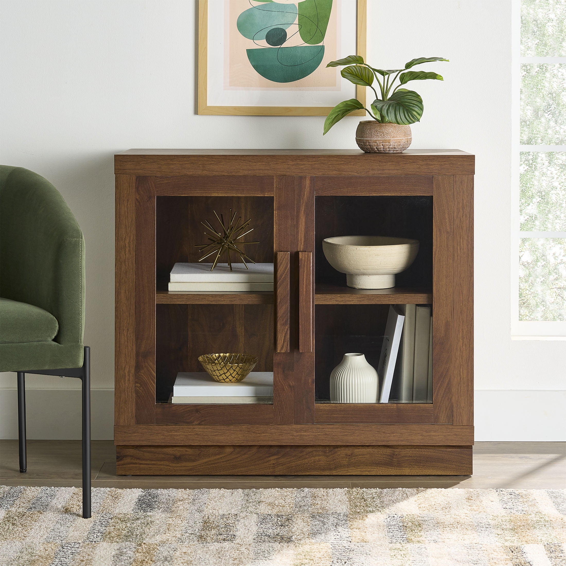 Better Homes  Gardens Ezra Accent Cabinet, Warm Walnut Finish