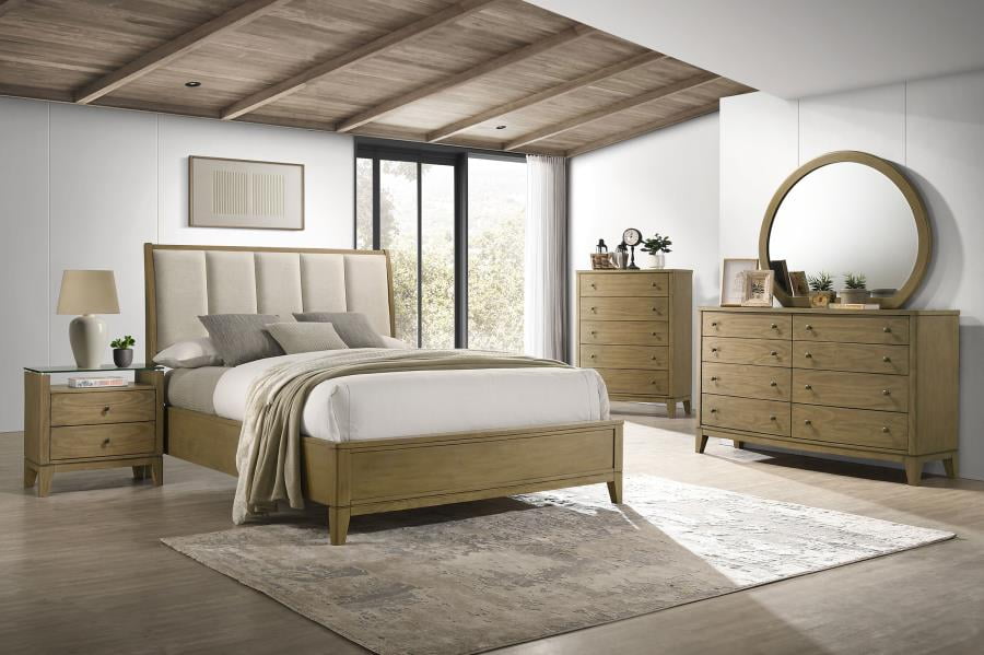 Coaster Granada 5-Piece Wood Eastern King Bedroom Set Natural Pine and Beige