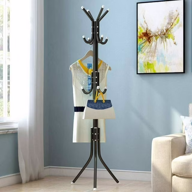 5.7ft Coat Rack Stand Clothes Tree Floor Hats Hanger Holder with 12 Hooks Sturdy Freestanding Multi Hooks Hanging Clothes, White