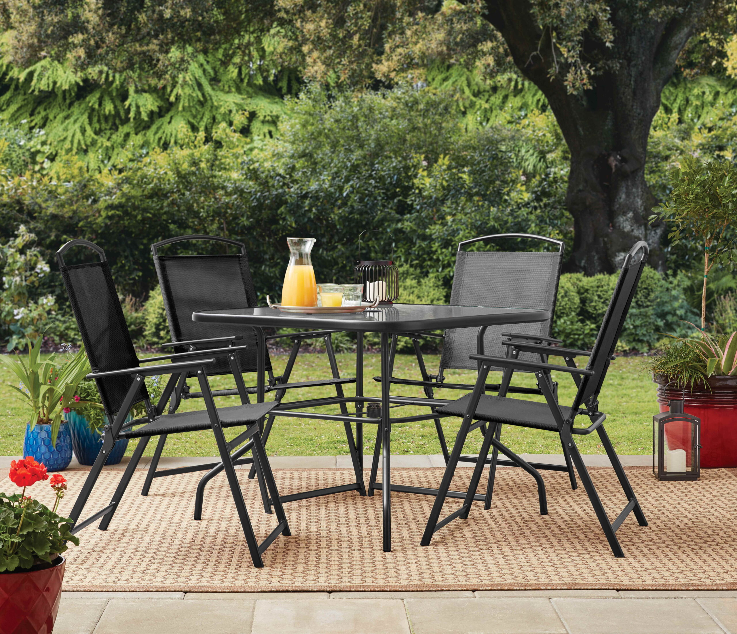 Mainstays Albany Lane 5-Piece Dining Set, Black, Outdoor Living
