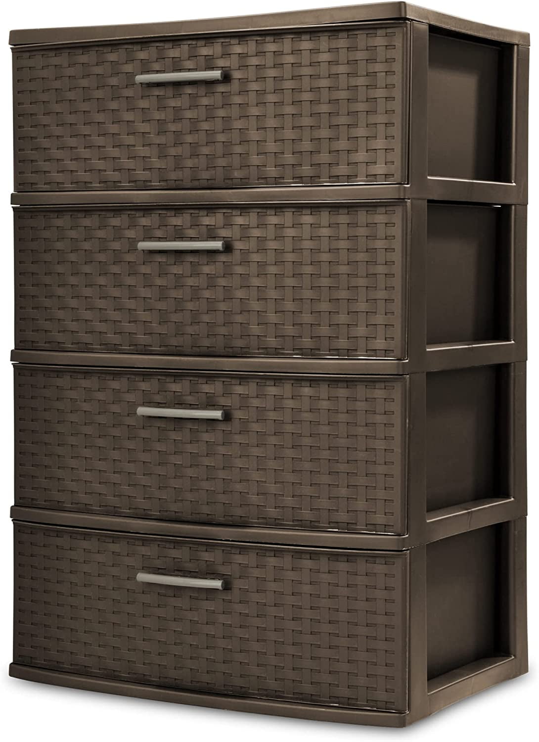 Wide Weave Tower Espresso,4 Drawer