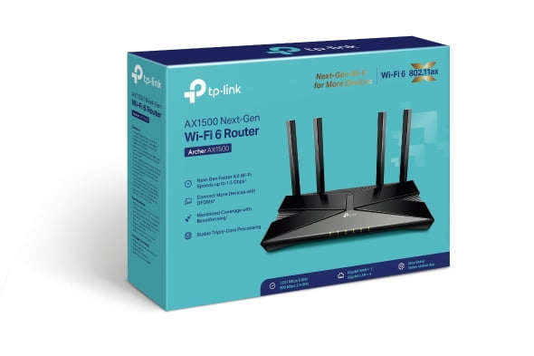 TP-Link Archer AX1500 4 Stream Dual-Band Wi-Fi 6 Wireless Router, Up to 1.5 Gbps Speeds, Upgrade Any Home Internet